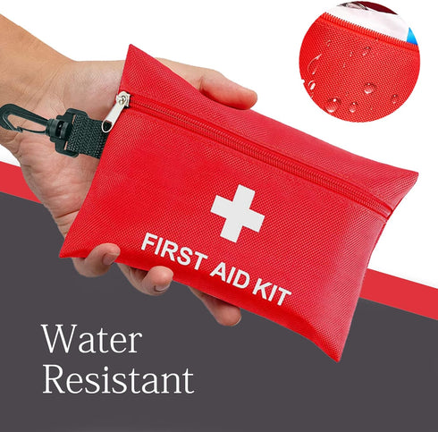 First Aid Kit - 97 Piece - Small Travel First Aid Kit, Ideal for Cars, Schools, Sports, Homes, Travel, Camping, Hiking...