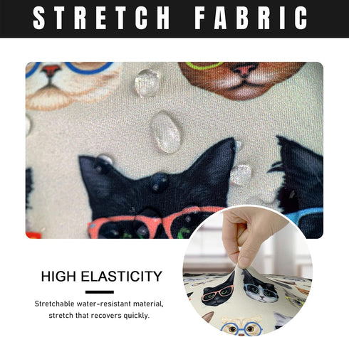 Office Chair Cover Computer Desk Chair Covers Stretchable Anti-Dust Universal Split Rotating Swivel Chair Slipcover Protector 2 Piece, Cute Cats, ...