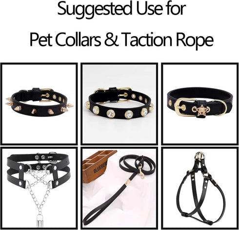 CDY Leather Strap Black 1Inch Wide 80 Inches Long, Leather Belt Strips Very Suitable for Pet Collars, Traction Ropes,Belts, Keychains, Leather Wat...