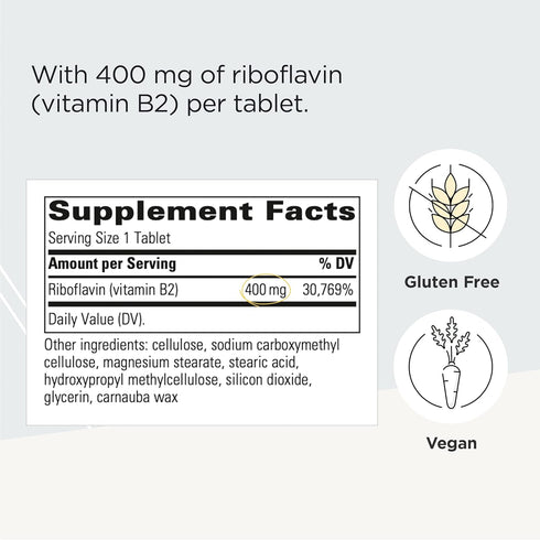 Integrative Therapeutics Riboflavin - Cellular Energy and Red Blood Cell Production Support* - Vitamin B2 Supplement - High Potency - 30 400 mg Ta...