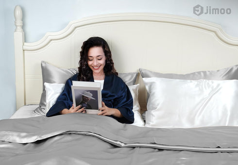 100% Mulberry Silk Pillowcase for Hair and Skin, 22 Momme Pure Natural Silk Pillow Case Both Sided with Zipper, Pillow Cover for Women Mom Men (Si...