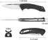 DURATECH Folding Pocket Knife, 3-1/4" Satin 8CR13MOV Blade, Black Smooth G10 Handle with Liner Lock Knife For EDC...