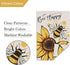 Bee Happy Garden Flag 12x18 Double Sided Vertical, Burlap Small Welcome Spring Summer Positive Garden Yard House Flags with Sunflower Decor Outsid...