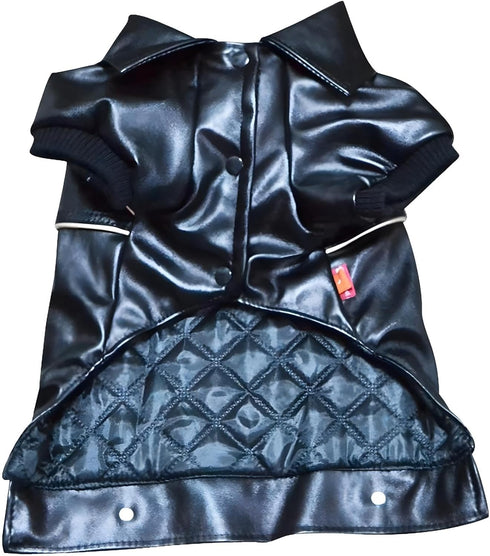 Dog Winter Coat Pu Leather Motorcycle Jacket for Dog Pet Clothes Leather Jacket, Waterproof(3XL)...