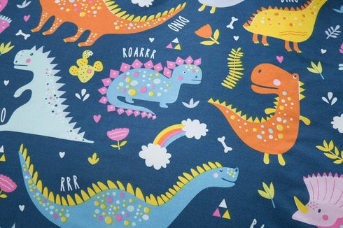 Bedding Fitted Sheet with Deep Pocket for Boys Girls Twin Bed,Dino Printed Thicken Fabric Bed Sheets (Navy Blue(Dinosaur), Twin)...
