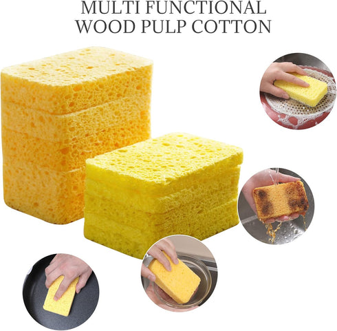Individually Wrapped Sponges, Kitchen Dishwashing Sponge Bulk, Non Scratch Dishes Scouring Pad Dishcloth, Odor-Free Sponge Wipes for Household Cle...