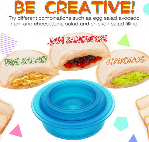 HiYZ Sandwich Cutter and Sealer - 5 PCS Decruster Sandwich Maker - Peanut Butter and Jelly Crustless Sandwich Bread Pancake Maker Cookie Cutter fo...