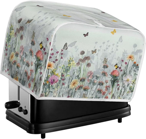 Toaster Dust Cover 2 Slice, Microwave Toaster Oven Grill Cover Stain Resistant Dustproof Kitchen Small Appliance Cover with Top Handle for Kitchen...