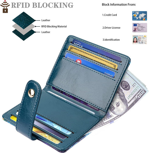Small Wallets for Women Slim Minimalistfor Bifold Credit Card Holder for Pocket or Purse, Mandala...