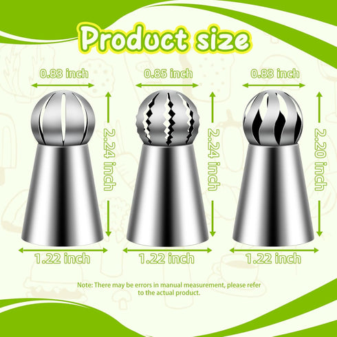 Suuker Ball Russian Piping Tips Lace Mold Pastry Cake Decorating Tool, Stainless Steel Cream Butter cream Cake DIY Baking Pastry Tools (3 Pieces)...