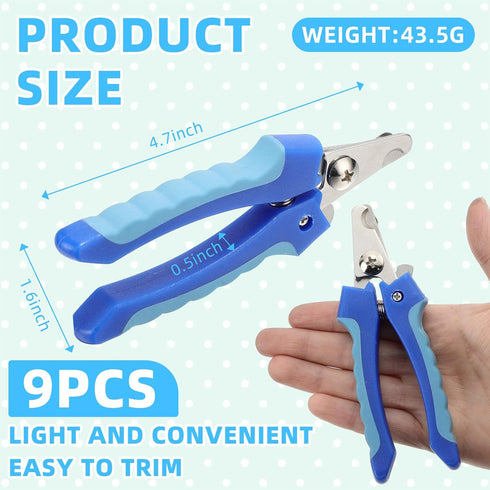 9 Pcs Dog Nail Clippers Bulk Pet Nail Clippers, Dog Toenail Clippers Dog Nail Trimmer Dog Clippers for Grooming Nails Dog Claw Care for Small Medi...
