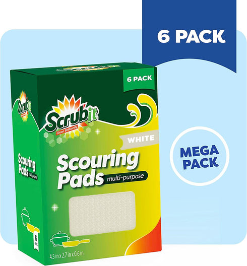 Multi-purpose Scouring Pad by Scrub-It - Non-Scratch Cleaning Dobie Pads for Pots, Pans, DIshes, Utensils & Non-Stick Cookware - Sponge Scrubbers ...