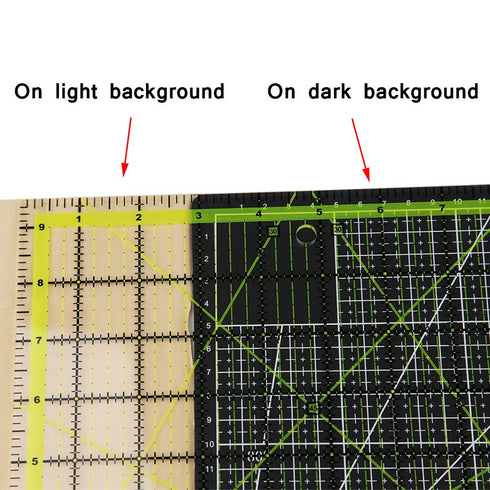 UOOU Quilting Ruler (9.5"X9.5"), Square Quilting Rulers Fabric Cutting Ruler Acrylic Quilters Rulers Clear Mark for Easy Precision Cutting and Cra...
