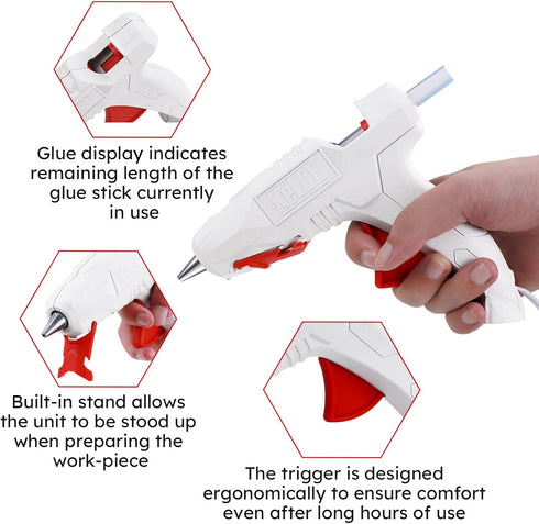 Full Size Glue Gun Kit - 40W High Temperature Hot Glue Gun with 10pcs Glue Sticks for DIY & Craft projects, Home decor…...