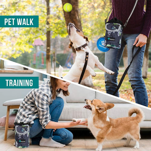 PetAmi Dog Treat Pouch, Large Pet Training Treat Pouch with Pocket, Dog Trainer Essentials Supply Holder with Poop Bag Dispenser, Training Bag for...