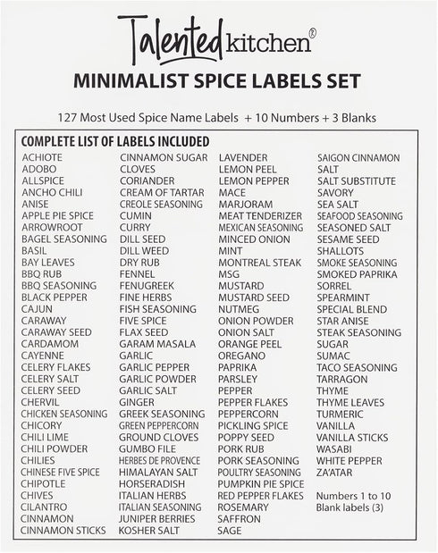 Talented Kitchen 140 Pack of Minimalist Spice Jar Labels, Preprinted, Water Resistant Stickers (Gold Text)...