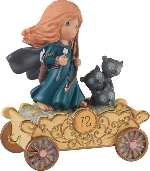 Precious Moments Disney Showcase Collection "Fulfill Your Dreams" - Age 12 Birthday Parade Resin Figurine, Disney Princess Merida Theme, 133406...