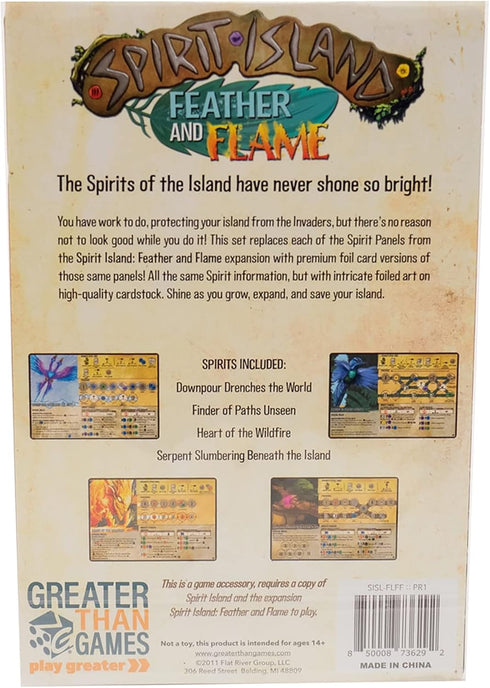Greater Than Games | Spirit Island: Feather & Flame - Foil Panels | Cooperative Strategy Board Game Accessory | Premium Component Upgrade...