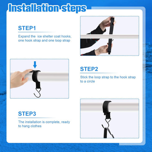 12Pcs Ice Fishing Shelter Coat Hooks, Heavy Duty Ice Fishing Shelters Hooks Accessory Hanger for Ice Fishing Tent, Outdoor Camping, Hunting Blinds...