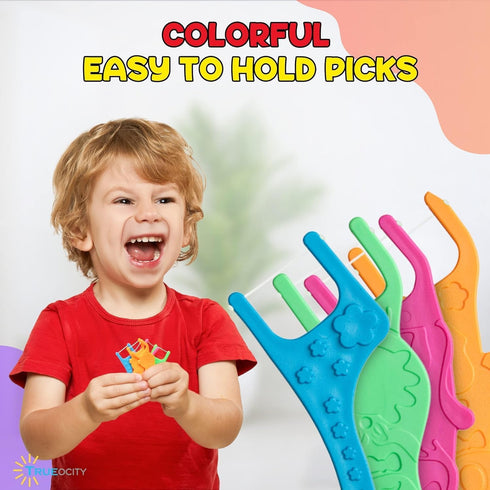 Biodegradable Kids Flossers -100 Pack, Natural Kids Floss Picks, Fluoride Free, Biodegradable Floss Pick, Organic Animal Kids Dental Floss Picks, ...