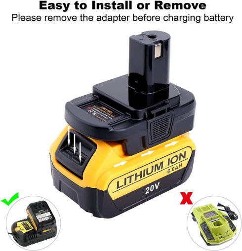 Biswaye Adapter Compatible with Dewalt 20V Battery to Replacement for Ryobi 18V One+ Battery, Adapter Compatible with Milwaukee M18 Battery to Rep...