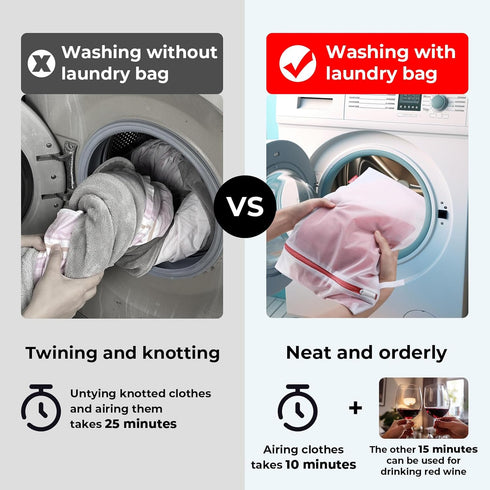 3 Pack Laundry Bag 15.75*11.81in, Mesh Laundry Bags with Sturdy Zipper, Laundry Bags Mesh Wash Bags and Lingerie Bags for Washing Delicates, Delic...