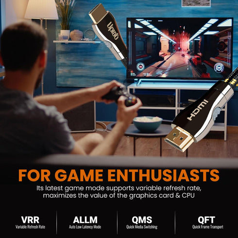 Certified HDMI Cable 6FT (HDMI 2.1 10K 8K) Ultra High Speed HDMI HDR 48Gbps eARC VRR Dolby Atmos Vision for PS5 Xbox Series X RTX 4090 Apple TV 4K...