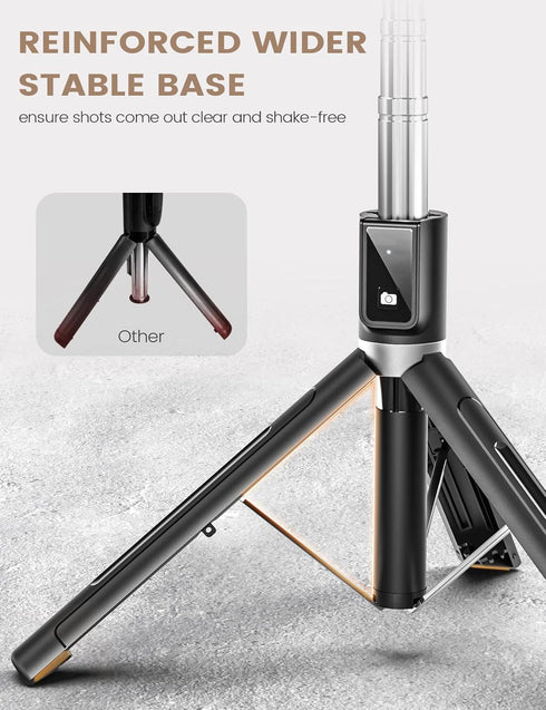 Selfie Stick Phone Tripod with Remote, Portable 5 in 1 Selfie Stick Phone Tripod, Wireless Selfie Stick Tripod for Cell Phone Compatible with iPho...