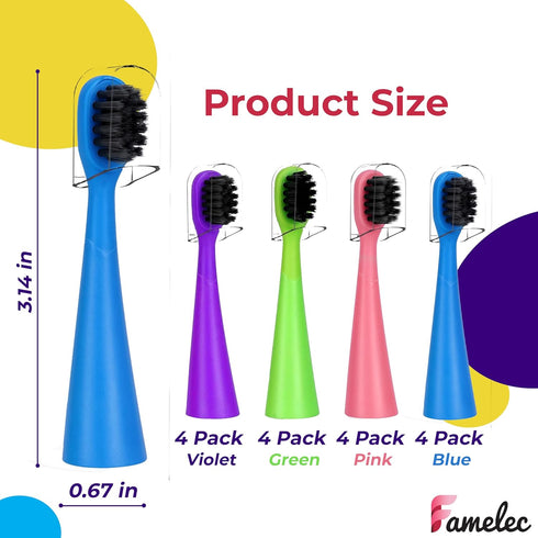 16 Pack Electric Toothbrush Heads for Burst Kids Replacement Heads, Ultra Soft Bristles for Deep Clean, Perfect Fit for Burst Kids Toothbrush Head...