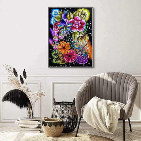 NAIMOER Flowers Diamond Art for Adults, Special Shaped Diamond Art Butterfly Full Drill Diamonds Arts Dozts Crystal Rhinestone Craft Canvas for Ho...