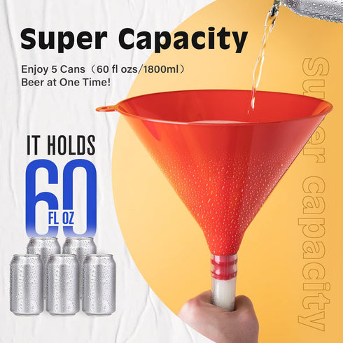 Beer Bong,Beer Funnel with Valve, Single Header, Bonus Bottle Opener, 1 Pack...