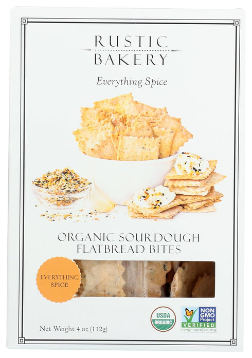 RUSTIC BAKERY Organic Everything Spice Sourdough Flatbread Bites, 4 OZ...