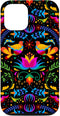 iPhone 14 Pro Mexican Heritage Otomi Pride Love Peace Doves Phone Case...