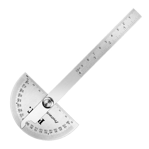 P.I.T. Angle Protractor,Stainless Steel Square Head,Angle Ruler Finder 0-180°,10 cm Woodworking Ruler, Angle Measure Tool, Craftsman Angle Measure...