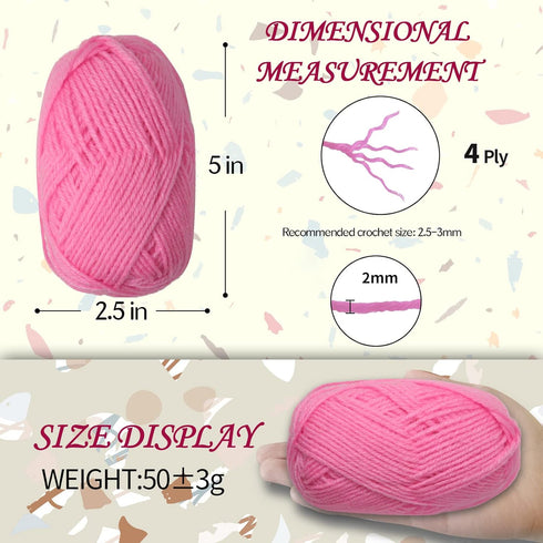 2 Pcs 100g Acrylic Yarn for Crocheting,Soft and Fluffy Crochet Yarn for Knitting and Crafts?4 ply Warm Yarn for DIY Slippers Cushions Dolls Bags B...