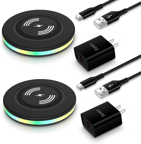 15W Fast Wireless Charger Samsung Android Wireless Charging Pad with QC 3.0 Adapter for Samsung Galaxy S24 S23 S22 Ultra S21 S20 Note20, iPhone 15...