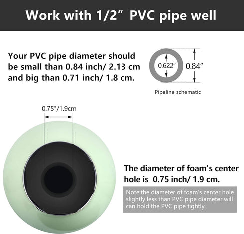 Blulu 10 Pieces Cup Tumbler Foams for 1/2 Inch PVC Pipe, Tumbler Spinner Foams for 30 oz 20 oz 10 oz Bottles Cups 25 Oz, 17 Oz, 12 oz Cola Shaped ...
