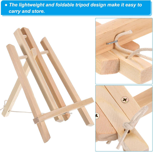 PATIKIL 12" Wooden Art Easel, Display Stand Portable Tripod Holder Canvas Frame Foldable Artist Tabletop Display for Drawing Painting Art Studio...