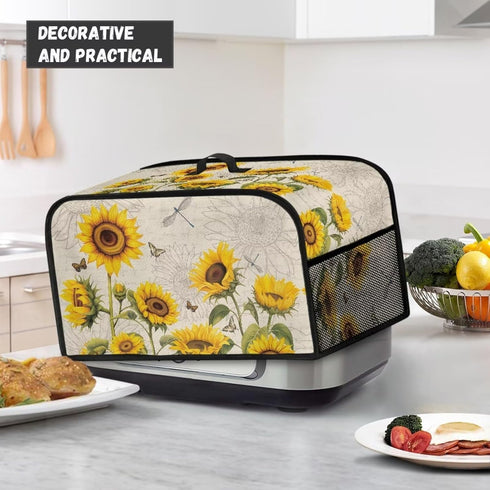 Sunflower Slow Cooker Dust Cover Dragonfly Small Appliance Covers Home Decor Insulated Slow Cooker Bags Rice Cooker Storage Bag Dustproof...
