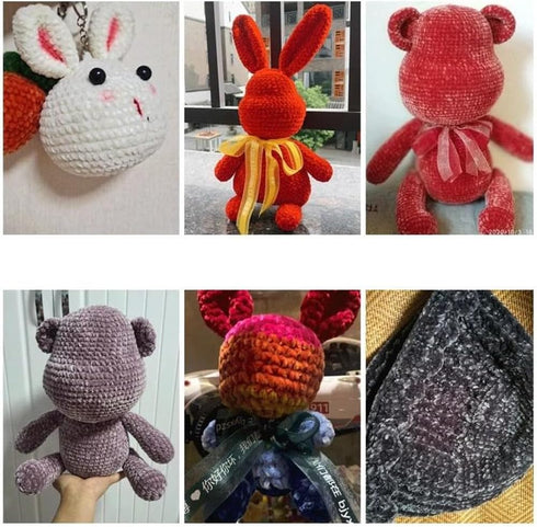 Multicolor 200g/Roll Velvet Yarn Polyester Blended Cotton Chenille Crochet Knitting Yarn Soft Baby Yarn Thread Thick Scarf DIY Hand-Knitted......