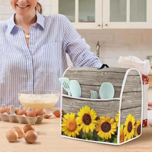 Stand Mixer Cover Compatible with Kitchen Aid Mixer, Cute Sunflower Kitchen Appliance Dustproof Covers with Accessories Pockets, Fits All Tilt Hea...