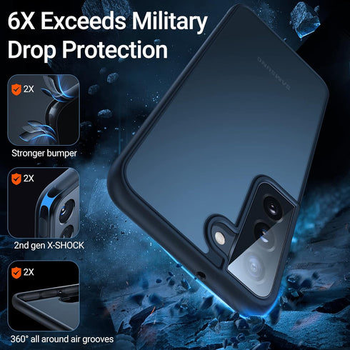 TORRAS Shockproof Galaxy S22 Plus Case, Military Grade Drop Tested, Translucent Matte, Slim Protective, 5G Guardian, Black...