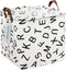 LANGYASHAN Square Storage Baskets Waterproof Canvas Children Laundry Nursery Hamper for Shelves Gift Baskets Toy Organizer Room Decor (Square alph...