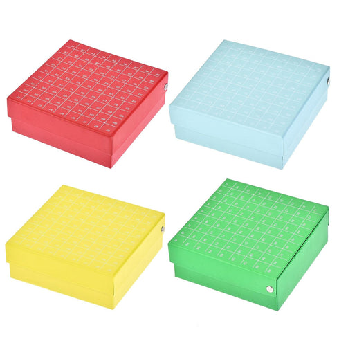 uxcell Centrifuge Tube Freezer Storage Box 81 Places Waterproof Cardboard Cryogenic Holder Rack for 1.8/2ml Microcentrifuge Tubes Vials Samples, 4...