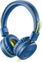POWMEE M1 Kids Headphones Wired Headphone for Kids,Foldable Adjustable Stereo Tangle-Free,3.5MM Jack Wire Cord On-Ear Headphone for Children (Blue...