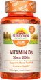 Sundown Vitamin D3 2000 IU Softgels, Supports Bone, Teeth, and Immune Health, 350 Count...