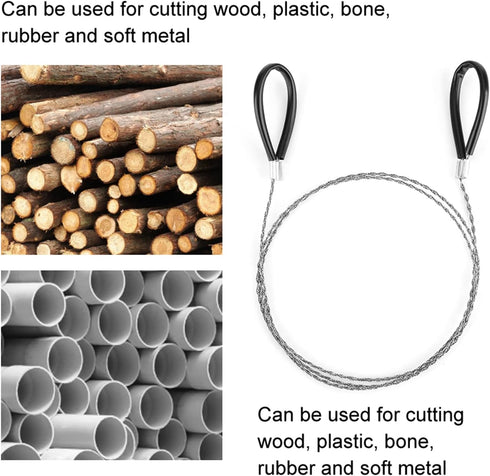 Stainless Steel Wire Saw, Survival Emergency Wire Saw Steel Wire Saw Scroll Outdoor Travel Outdoor Camping Survival Tool for Bushcraft Gear Huntin...
