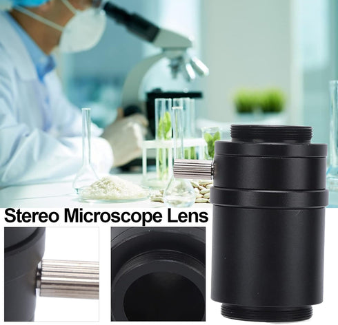 1X C Mount Adapter Lens, Alloy CTV Microscope Lens Camera Interface Adapters for Simul Focal Trinocular Stereo Microscope...