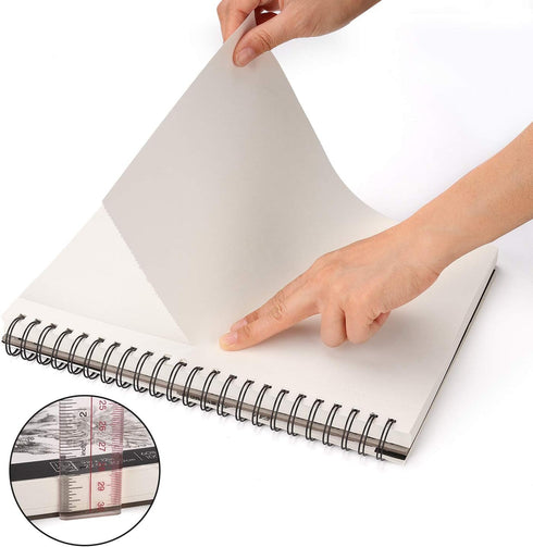 AGPTEK Sketch Book, Art Sketch Book 9''X12", 2 Packs (68lb/100g), Spiral Bound with Easy-to-Remove Pages, Great for Artists, Writers & Illustrator...