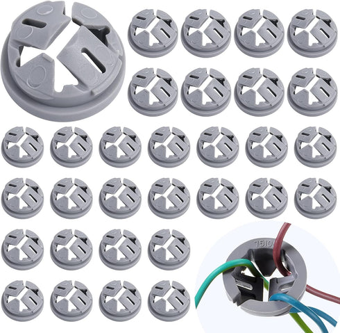 30pcs 3/8 Inch Non-Metallic Button Push-in Cable Connectors? Fits for 1/2 Inch Knockouts (30)...